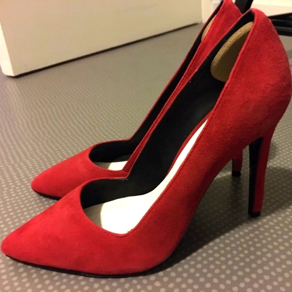 Alice and Olivia Dina Ruby Prime Suede High Heels - Picture 2 of 5